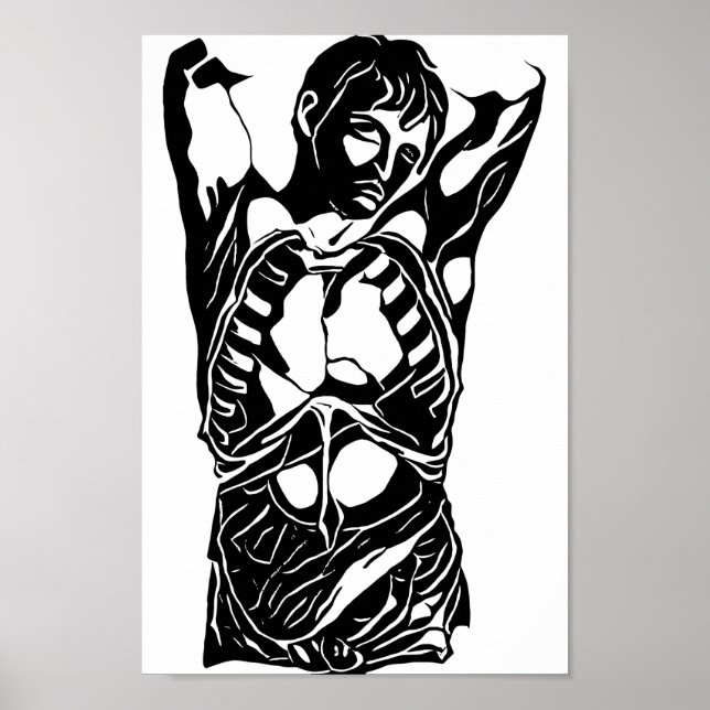 Poster corps Homme anatomie humaine art abstrait (Devant)