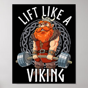 Poster Corps musclé de gym comme un Viking 