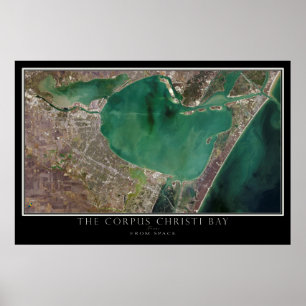 Poster Corpus Christi Bay Texas From Space Satellite Map