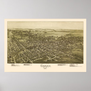 Poster Corry, PA Carte panoramique - 1895