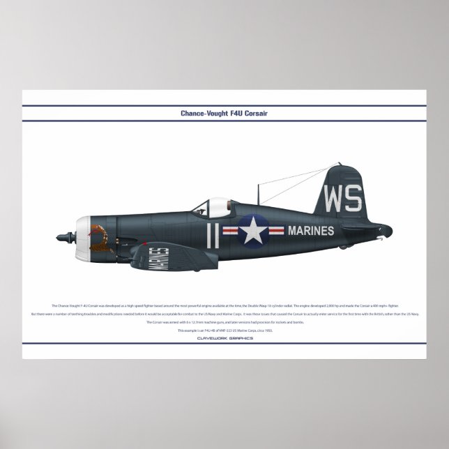 Poster Corsair USA VMF-323 (Devant)