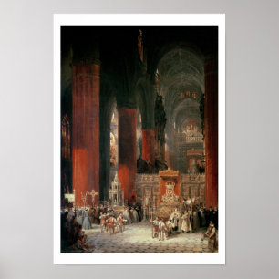 Poster Cortège dans la cathédrale de Séville, 1833 (huile