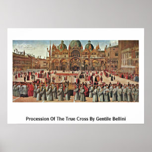 Poster Cortège de la croix vraie par Gentile Bellini