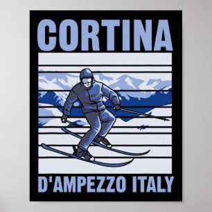 Poster Cortina D'ampezzo Italie Ski 