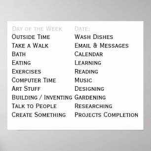 Poster Corvées vivantes adaptatives de tâches de journal