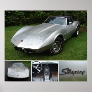Poster corvette 1975 convertible
