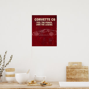 Poster Corvette C6 Vintage