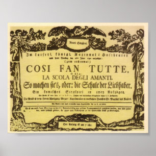 Poster Così fan tutte 1790 - Amadeus Mozart