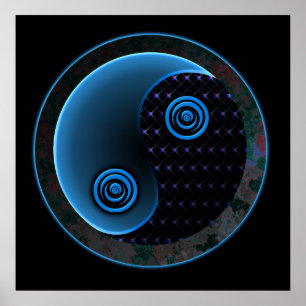 Poster Cosmic Blue Yin Yang