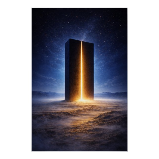 Poster Cosmic Monolith – Light Beyond the Void (Devant)