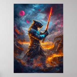 Poster Cosmic Panther Samouraï – Maître de la Lame Célest