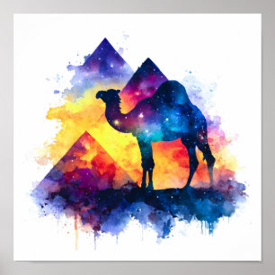 Poster Cosmic Starry Nuit Camel égyptien Paysage