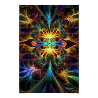 Poster Cosmos chromatiques : Splendeur fractale générée p