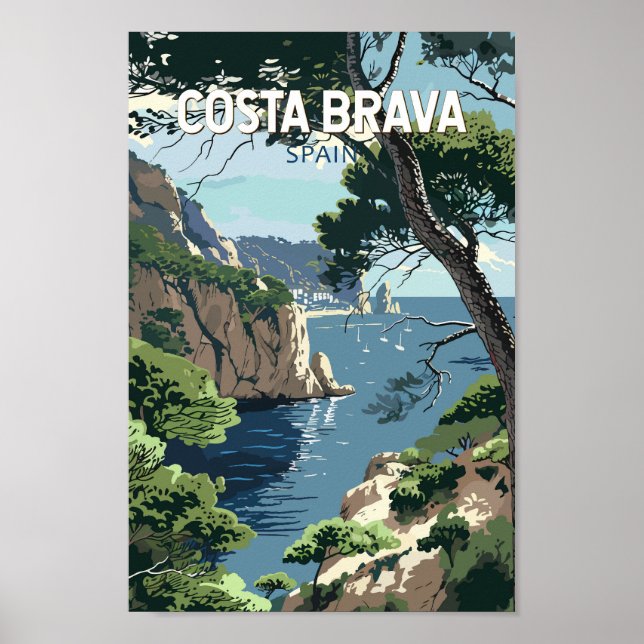 Poster Costa Brava Espagne Voyage Art Vintage (Devant)