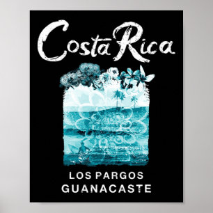 Poster Costa Rica Los Pargos Surf vintage