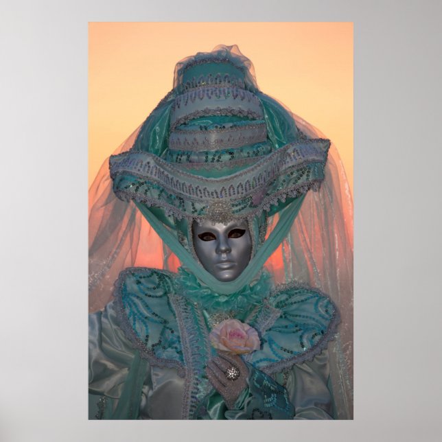 Poster Costume Carnaval Bleu, Venise (Devant)