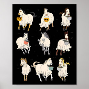 Poster Costume Citrouille Halloween Horse Ghost Boo Pour 