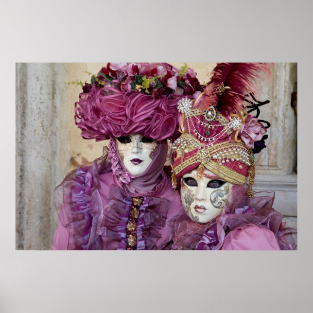 Poster Costume de carnaval pourpre, Venise (Devant)