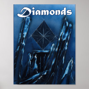 Poster Costume de carte de lecture Diamant bleu