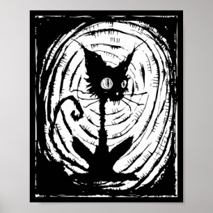Poster Costume de chat noir paresseux Halloween Y Y Perfo
