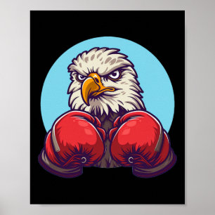 Poster Costume de Eagle de boxe incroyable avec des gants