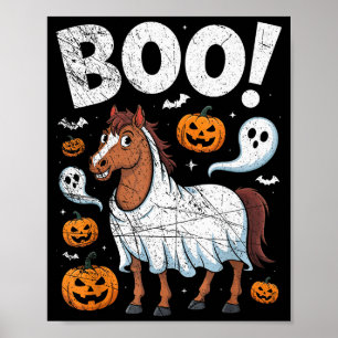 Poster Costume de fantôme de cheval drôle pour amateur de
