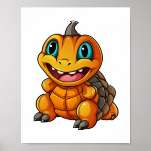 Poster Costume de fête d'Halloween du Citrouille de tortu