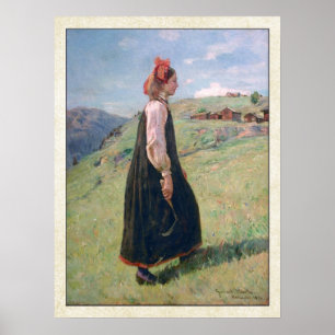 Poster Costume de gens de Hallingdal de Norvégien de