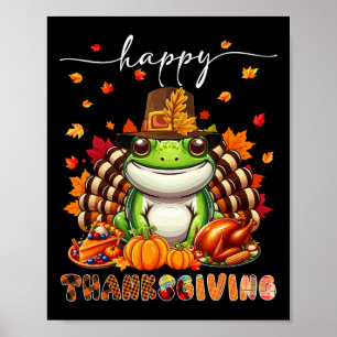 Poster Costume de grenouille de Thanksgiving heureux Dind