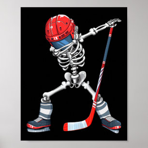 Poster Costume de Halloween de hockey squelette Dabbing p