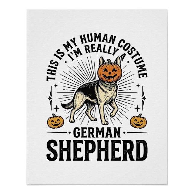 Poster Costume de Halloween drôle pour chien de berger al (Devant)