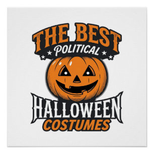 Poster Costume de Halloween politique Citrouille Vintage