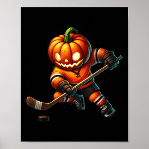 Poster Costume de Halloween visage de citrouille de hocke