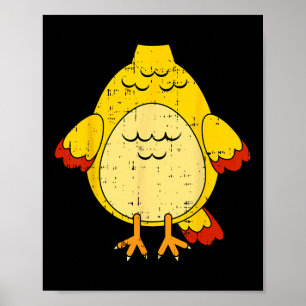 Poster Costume de poulet mignon animal facile Halloween c