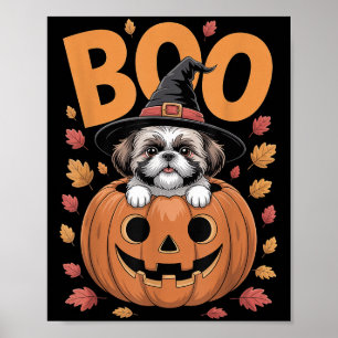 Poster Costume de Shih Tzu sur citrouille Halloween Shih 