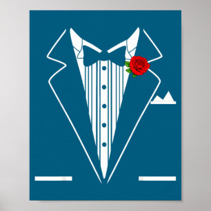 Poster Costume de Smoking Rose Tux Mariage Soirée Hommes