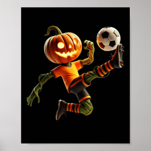 Poster Costume de soccer visage de citrouille Halloween H