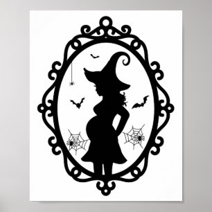 Poster Costume De Sorcière Enceinte D'Halloween Et De Sor