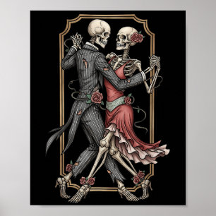 Poster Costume de tango d'Halloween squelette Danseurs ef