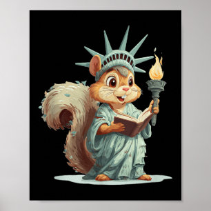 Poster Costume D'Écureuil Patriotique Pour Les Amateurs S