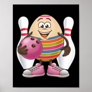 Poster Costume d'équipe de joueur de bowling de Pâques co
