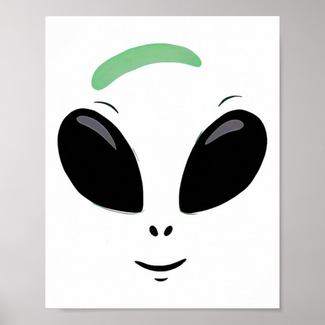 Poster Costume d'Halloween Alien vert (Devant)