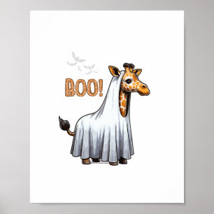 Poster Costume d'Halloween Cute Giraffe Boo Amoureux du Z