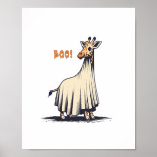 Poster Costume d'Halloween de girafe mignon Boo pour amat