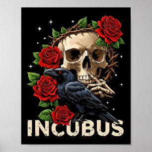 Poster Costume d'Halloween Incubus Crow Left Skull Flower