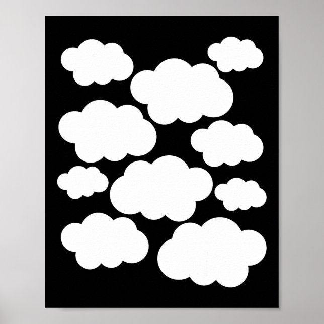 Poster Costume d'Halloween Nuages blancs (Devant)