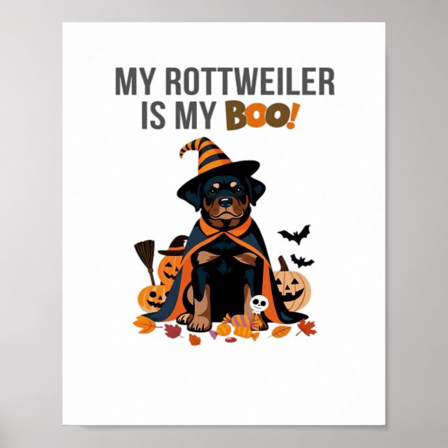 Poster Costume d'Halloween Rottweiler Mon Rottweiler est  (Devant)