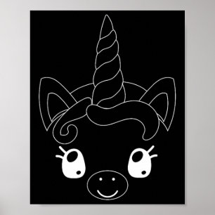 Poster Costume d'Halloween visage Unicorn Costume enfant