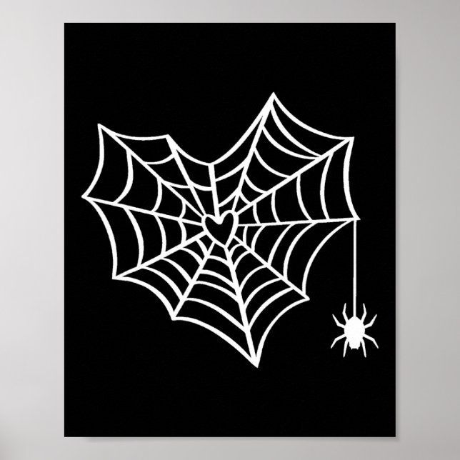 Poster Costume Éffrayant Halloween Heart Spider Web (Devant)