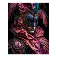 Costume Et Masque Rose Du Carnaval Vénitien.